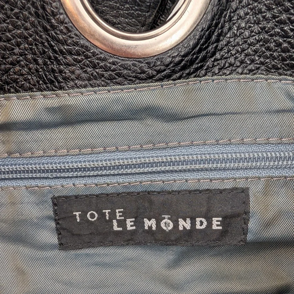 Tote Le Monde Backpack Shoulder Bag Black Leather Calf Hair Lagenlook Boho Chic